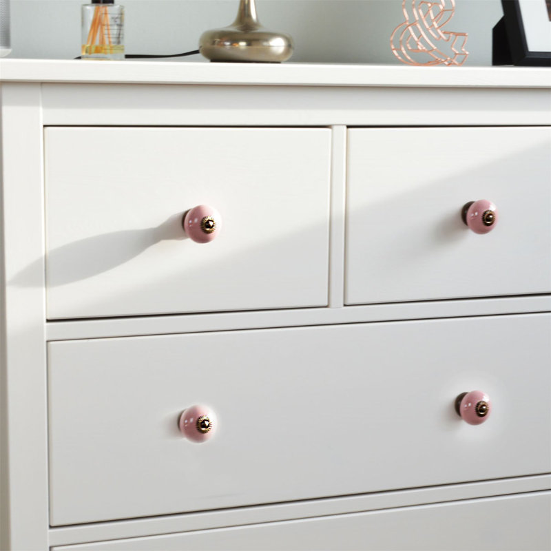 Nicola Spring - Round Ceramic Cabinet Knobs, Pink