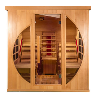 Hylivesaunas Full Spectrum Infrared 2 Person Sauna Room, WiFi APP Control Red Light Therapy Luxury Wood Home Sauna with Recliner, Canadian Hemlock Indoor Dry Spa, 3400W with 10 Heaters, Speakers, Light