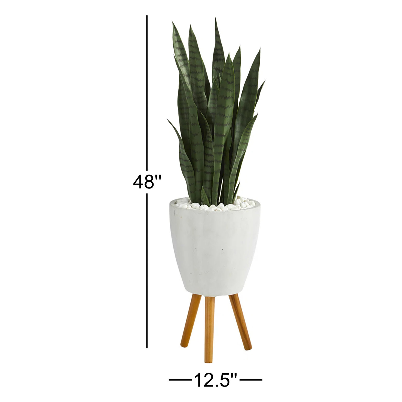 48'' Faux Snake Plant (Sansevieria) Plant in Clay Planter