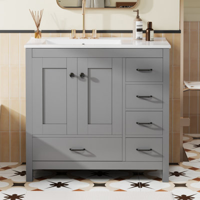 Meuble-lavabo 36 po avec lavabo en céramique