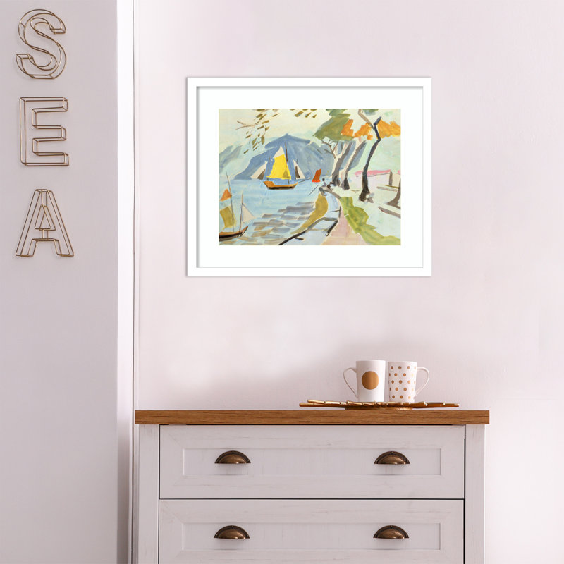 Macau Shoreline Framed On Paper by Anne Durham Print, White, 17" H x 21" W x 1" D