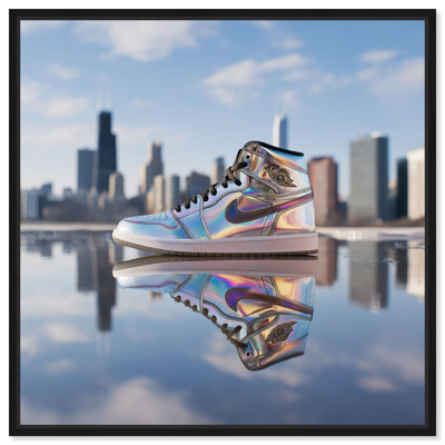 Spectrum Jumpman I Framed Canvas Print Urban Wall Decor by Art Remedy, Black Frame, 30 x 30