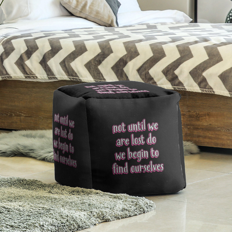 Upholstered Ottoman, Pink, 13" H x 13" W x 13" D