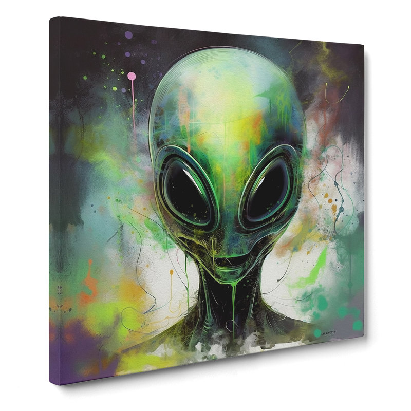 Alien Abstract Art No.2 - Print, 35cm H x 35cm W x 3cm D