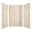 L 60 po x H 96 po x P 36 po, contour de mur de douche SMC de 0,2 po d'épaisseur, installation rapide, style pierre naturelle