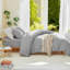 Ensemble de housse de couette à rayures 100% coton lavé DONEUS, ensemble de literie texturé 3 pièces avec fermeture à glissière-121384193-121384187