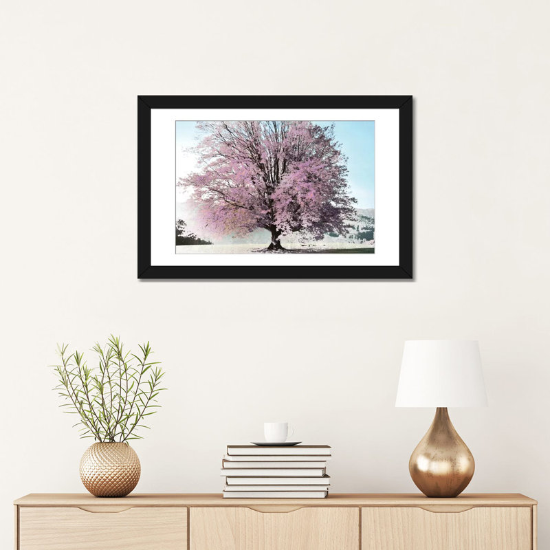«Season of Spring», impression sur toile, H 16 po x l 24 po x P 1 po, Papier beaux-arts encadré noir, Blanc