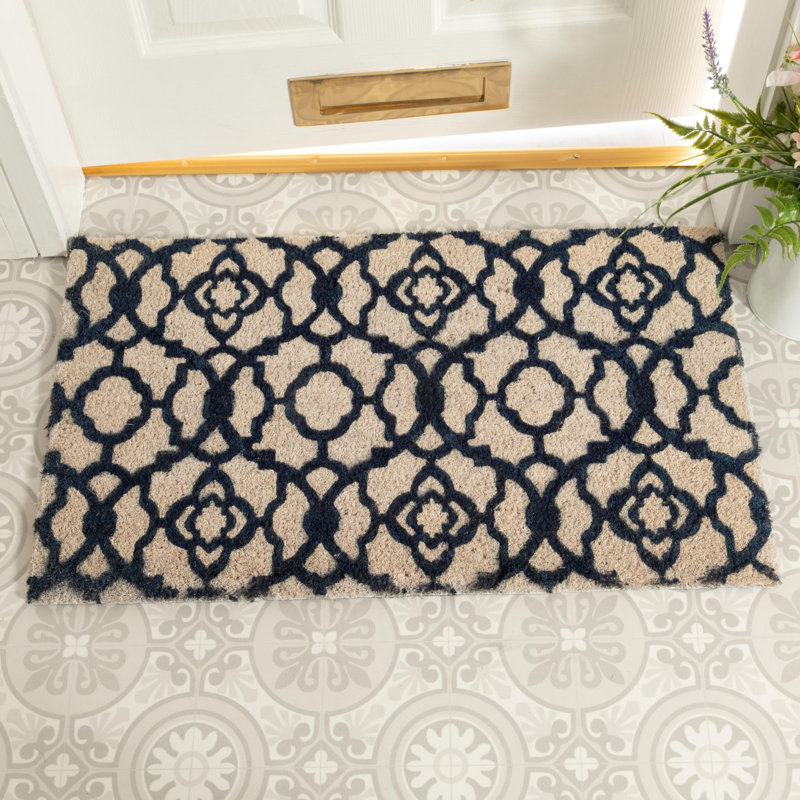 Hessville Non-Slip Geometric Indoor / Outdoor Doormat