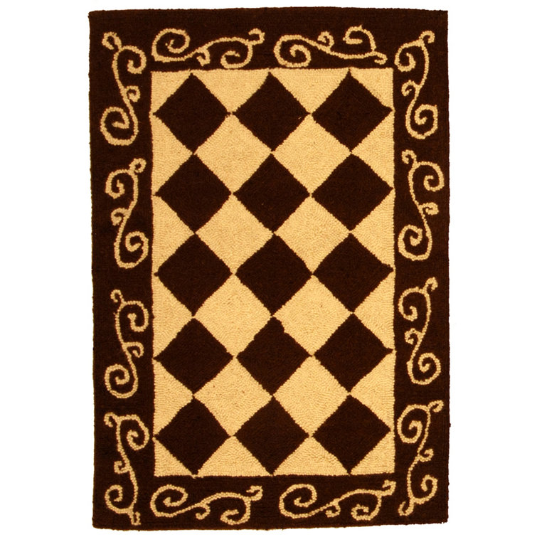 Brayton Hand Hooked Wool Pile Geometric Rug