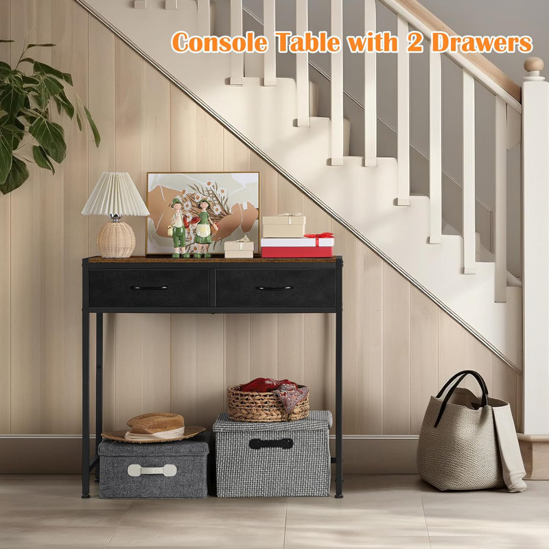 Console 34 po Contrell, Plateau noir / structure noire