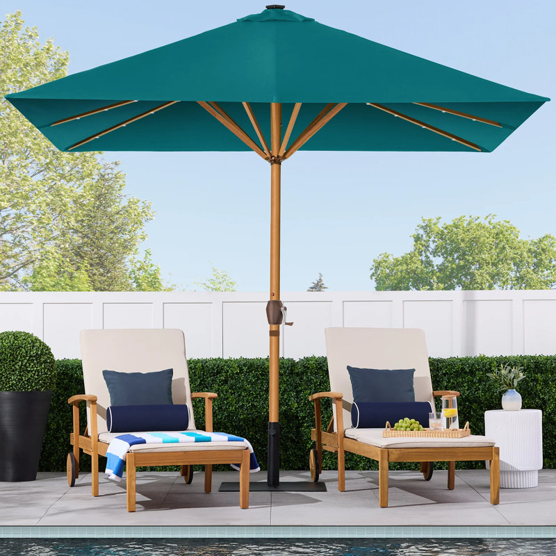Parasol carré solaire à DEL pour terrasse, Cerulean