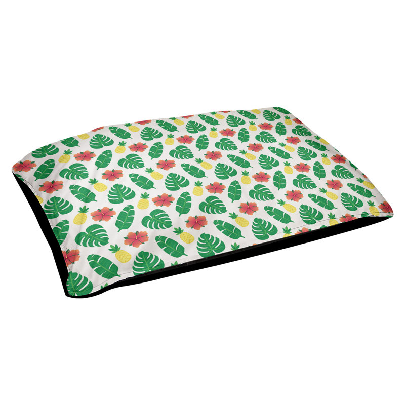 Coussin d'extérieur pour chien Campion, Très grand (l 52 po x P 42 po x H 17 po), Blanc / Vert / Jaune