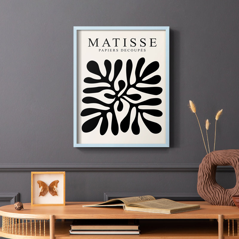 Matisse CXL III, reproduction d'art encadrée - bois massif, H 10 po x l 8 po, Bleu