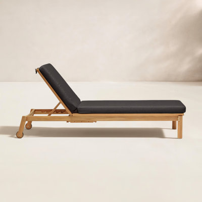 Haven Outdoor Teak Wood Chaise Lounge , Sunbrella Cushion Included