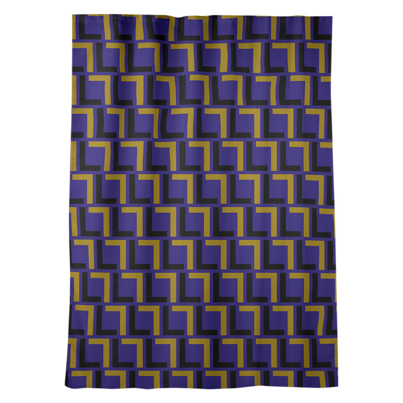 Rideau simple occultant et isolant avec passe-tringle Baltimore Football Luxury, Mauve / noir / or métallique