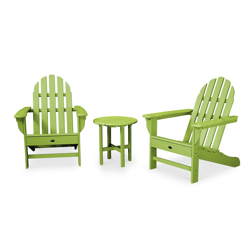 TREX Outdoors Cape Cod 3-Piece Adirondack Set, Lime