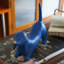 Objet décoratif en résine Chien bleu et or