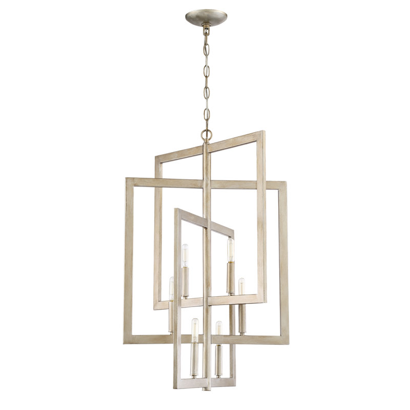 Lustre géométrique unique à 6 lumières Cotten, Crépuscule doré