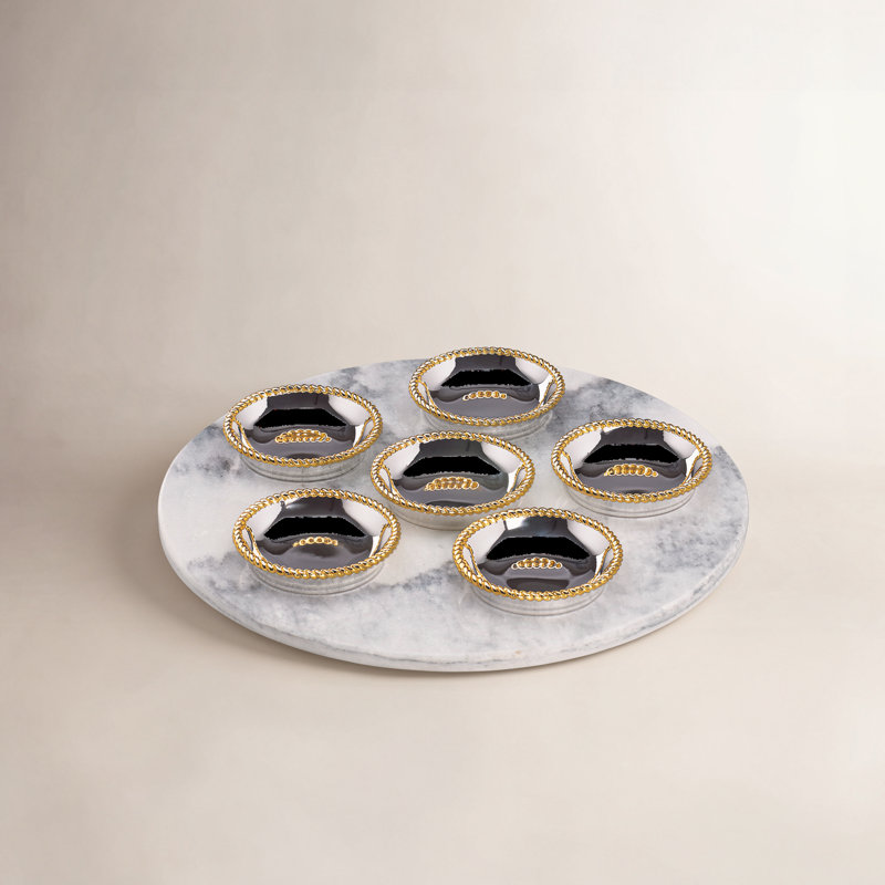 Roseland Seder Plates with Marble Slate