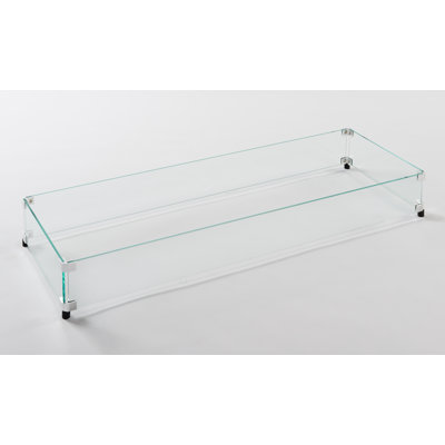 Linear Glass Fire Pit Wind Guard