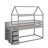 Twin/Twin House Bunk Bed With Shelves And Drawers-641684649