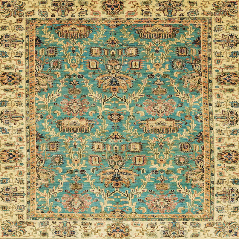 Abstract Indoor Rug, Square 5'