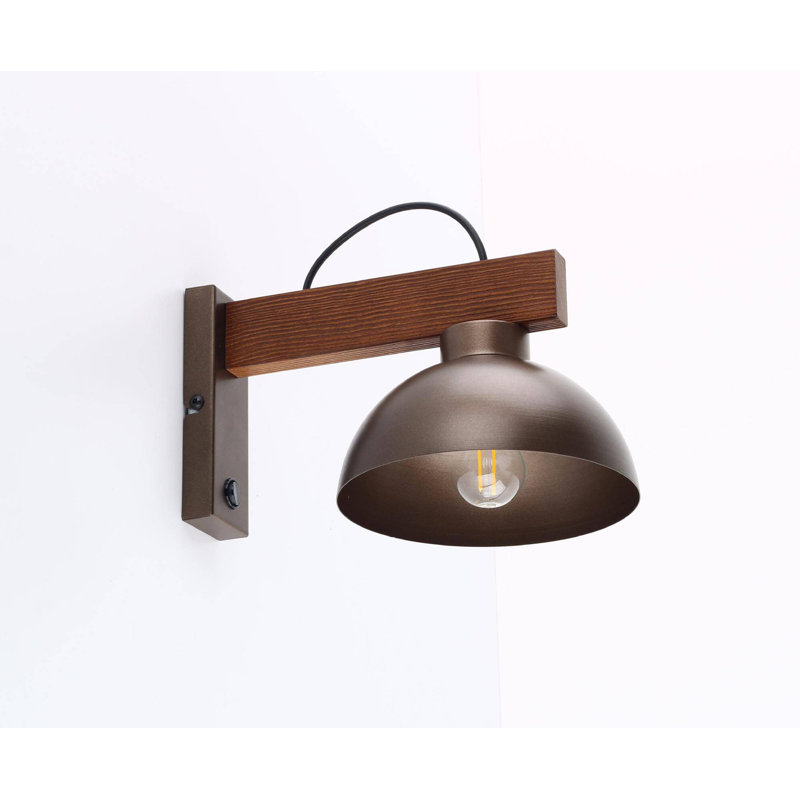 Lorenza 1-Light Dimmable Brown Armed Sconce