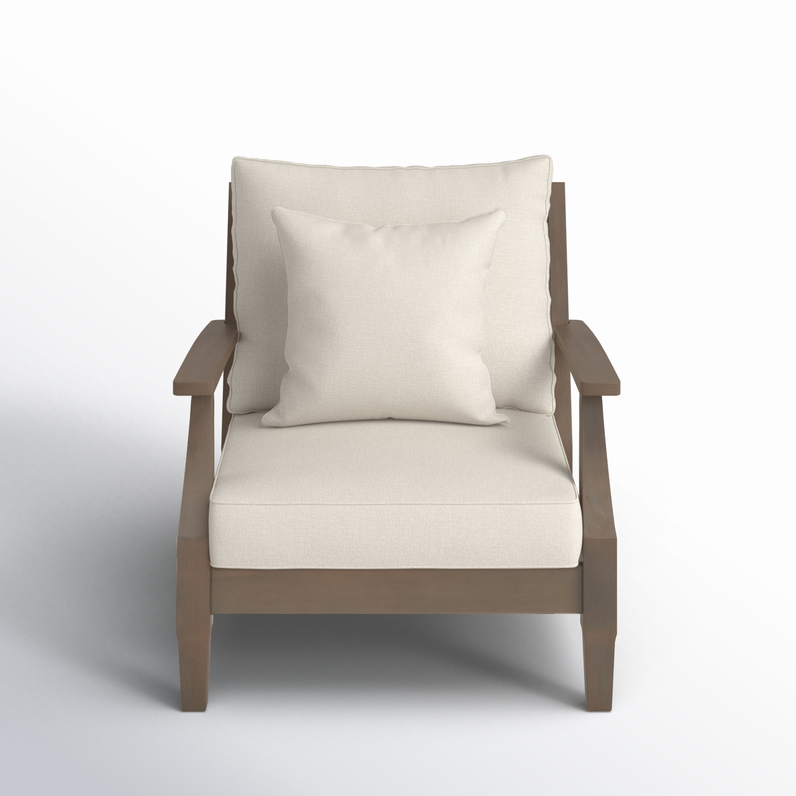 Samya Eucalyptus Patio Lounge Chair, Beige, Light Gray