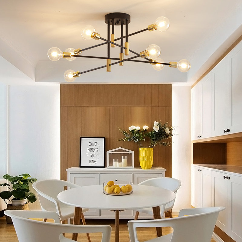 Aethan 8 - Light Dimmable Sputnik Chandelier Flush Mount