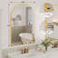 Miroir de salle de bain 30 po x 40 po, cadre en métal doré, miroir de meuble-lavabo mural-1197010749