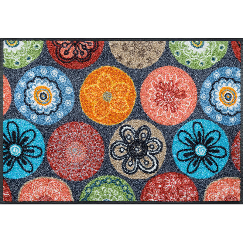 Non-Slip Floral Doormat, 50cm W x 75cm L