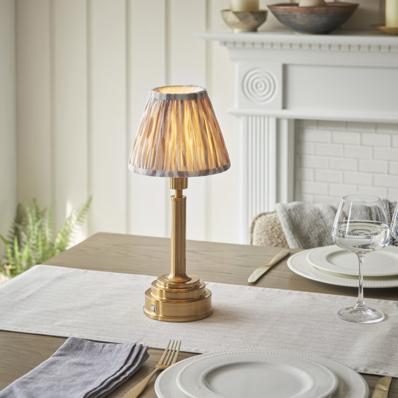 Upton Rechargeable Metal Table Lamp, Neutral Beige