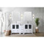 Meuble-lavabo double blanc 72 po W avec armoires latérales, robinet et 28 miroirs - utilisation pratique x P 18,25 avec finition en acier inoxydable