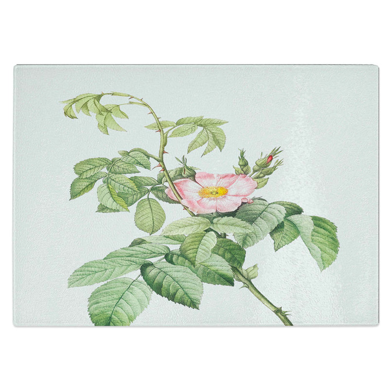 Tempered Glass Apple Rose Chopping Board, 39 cm W x 28.5 cm L