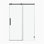 Porte de douche fixe et coulissante 78 po x 76 po, quincaillerie de tube carré, porte de douche en verre transparent, verre trempé de 3/8 po (10 mm), acier inoxydable, noir mat