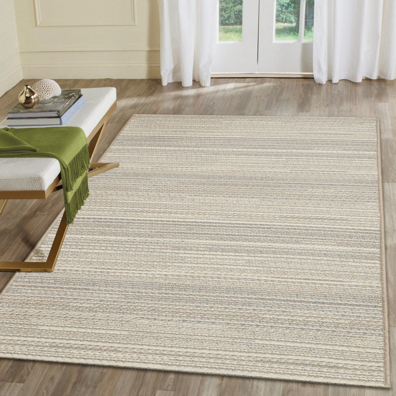 Tapis beige / brun en polypropylène / polyester tissé à la machine Markeith, Rectangle 3 pi 3 po x 4 pi 11 po