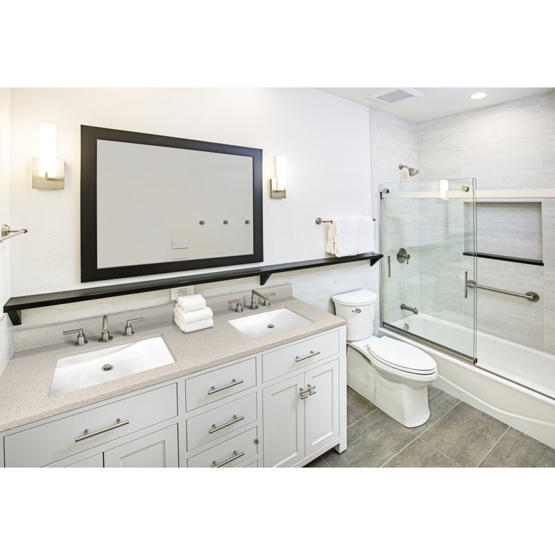 Iced White 61" Engineered Marble Vanity Top with Single Sink