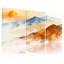Abstrait paysage de montagne, coucher de soleil, nuages, aquarelle, ensemble de 3 impressions sur toile-453674728