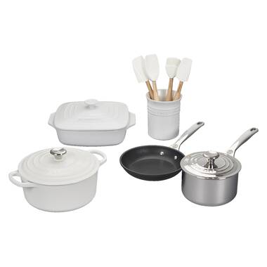 Le Creuset 5-Piece Craft Series Utensil Set with Crock | White