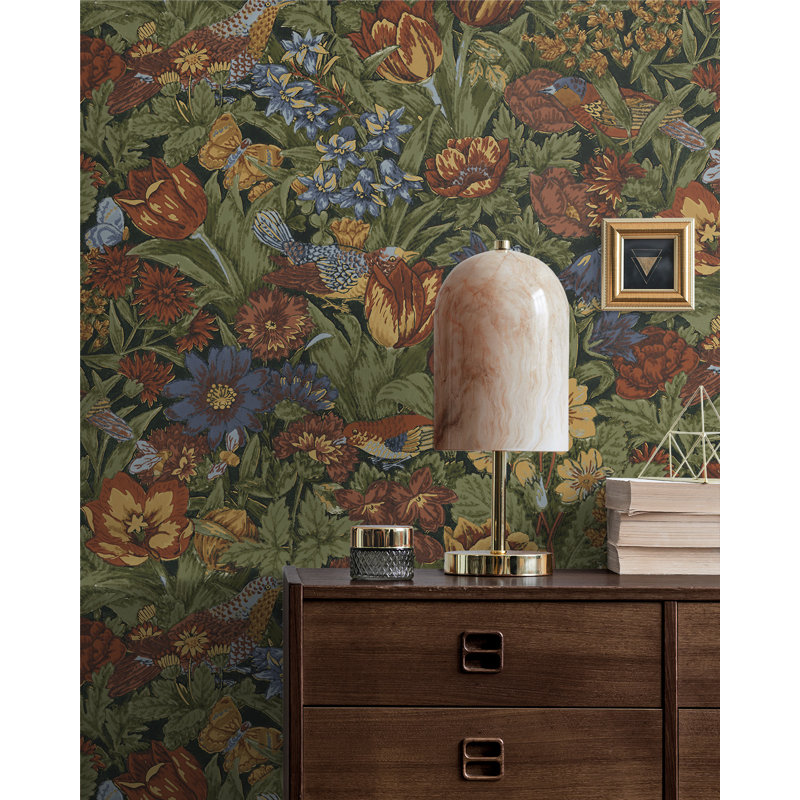 Peel & Stick Floral Roll, Russet/Riverside