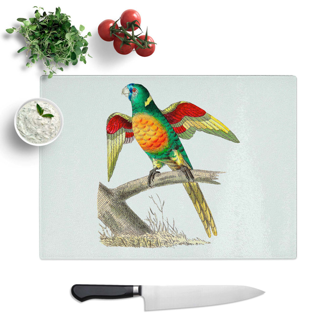 Tempered Glass Parakeet by George Shaw Chopping Board