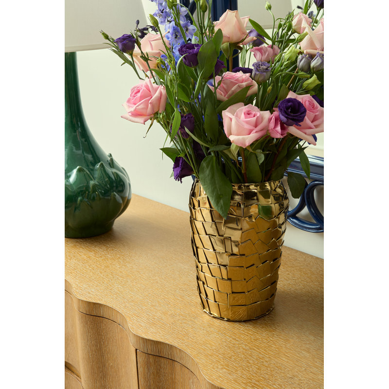 Apsis Handmade Metal Table Vase, Brass