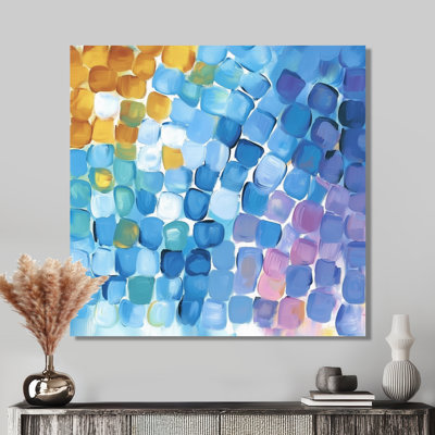 Code binaire de la mosaïque géométrique côtière II - décor abstrait en métal, impression géométrique en métal