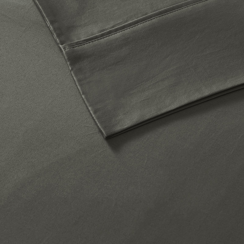 Ensemble de draps en mélange de coton 800 fils, Ensemble de draps pour très grand lit californien, Gris anthracite