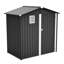 Remise de rangement extérieure en métal de 6 pi x 4 pi en noir, antirouille et spacieuse, pour les outils de jardin, serrure de porte sécurisée, transparente sans fenêtre, installation facile - remise en acier de 6 pi 4 pi, rangement