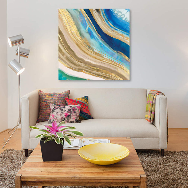 «Agate II», reproduction sur toile, H 26 po x l 26 po x P 1,5 po, Pas de tapis, Toile tendue