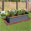 Grand lit de jardin de 6 pi x 3 pi x 1 pi, lit de jardin extérieur rectangulaire en métal galvanisé de couleur grise, adapté aux jardins de jardin pour les plantes, les légumes et les fleurs.