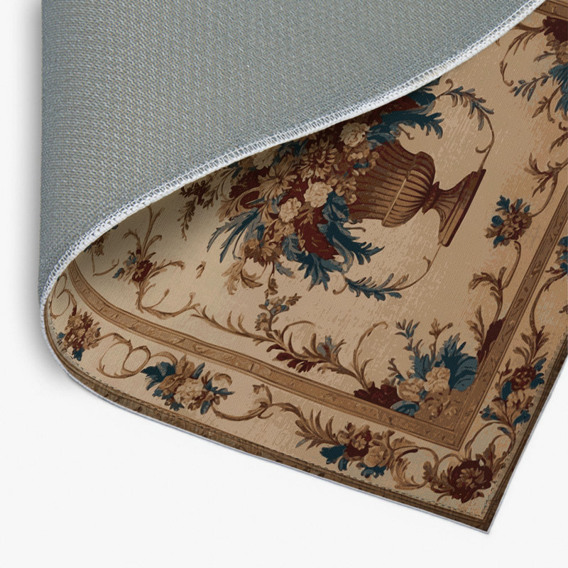 Tapis d'intérieur et d'extérieur brun français, Rectangle 4pi x 6 pi