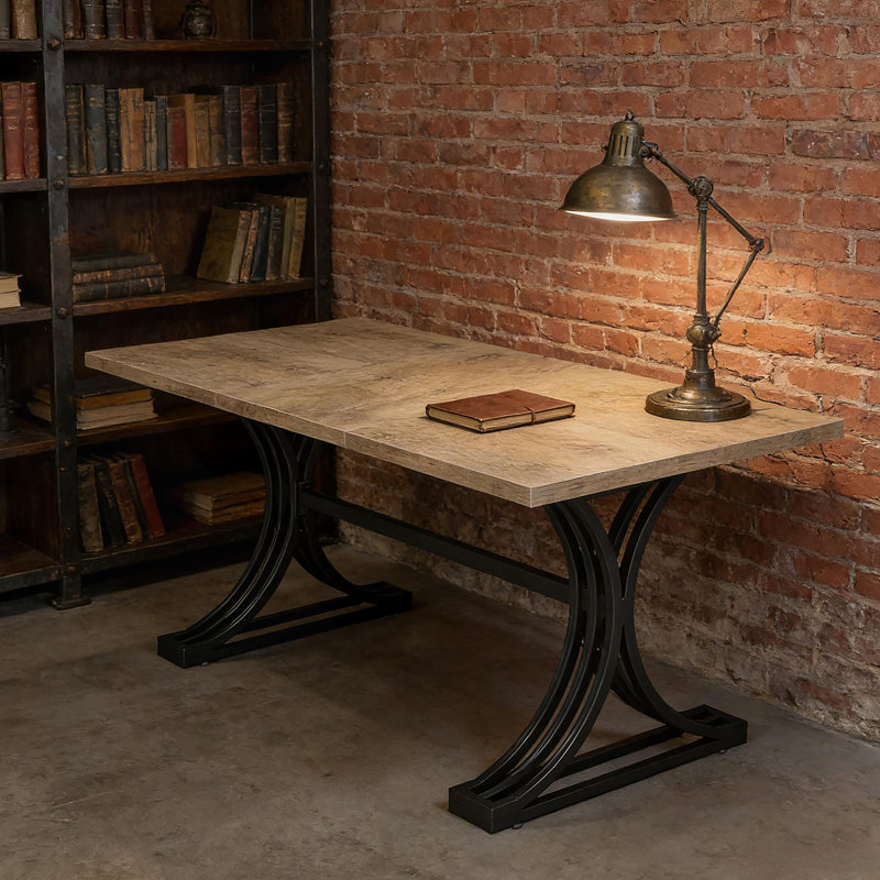 Poste de travail spacieux, bureau d'ordinateur classique, bureau de direction luxueux