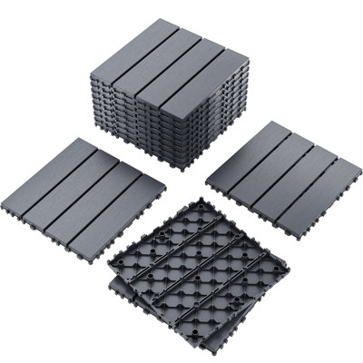 Garage Interlocking Tiles, Easy Installation, Weatherproof  Plastic Flooring Tiles for Backyard,Outdoor and Indoor Use